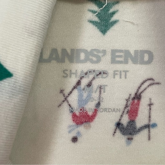 Lands End Ski Snow Print Foldover Turtleneck Winter Womens Med Shaped Fit 10/12 - Picture 7 of 12